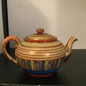 Vintage Multicolor Ceramic Teapot